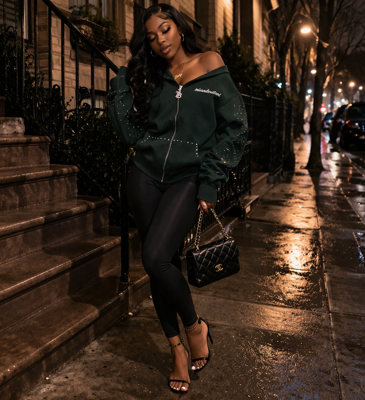 Misunderstood Studded Zip Hoodie