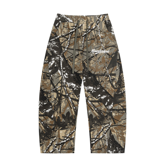 Misunderstood Unisex Tree Camo Barrel Leg Pants