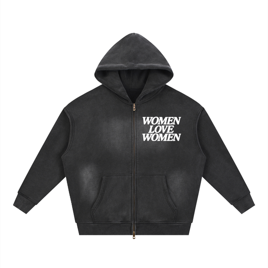 WLW  Two-way Zipper Boxy Fleece Hoodie