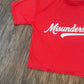 Red/off White Boxy Distressed Tee